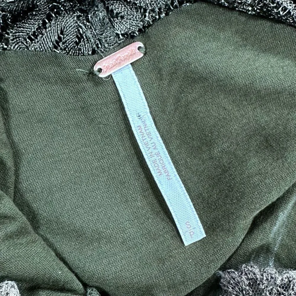Free people foiled again olive green lace body con mini dress S